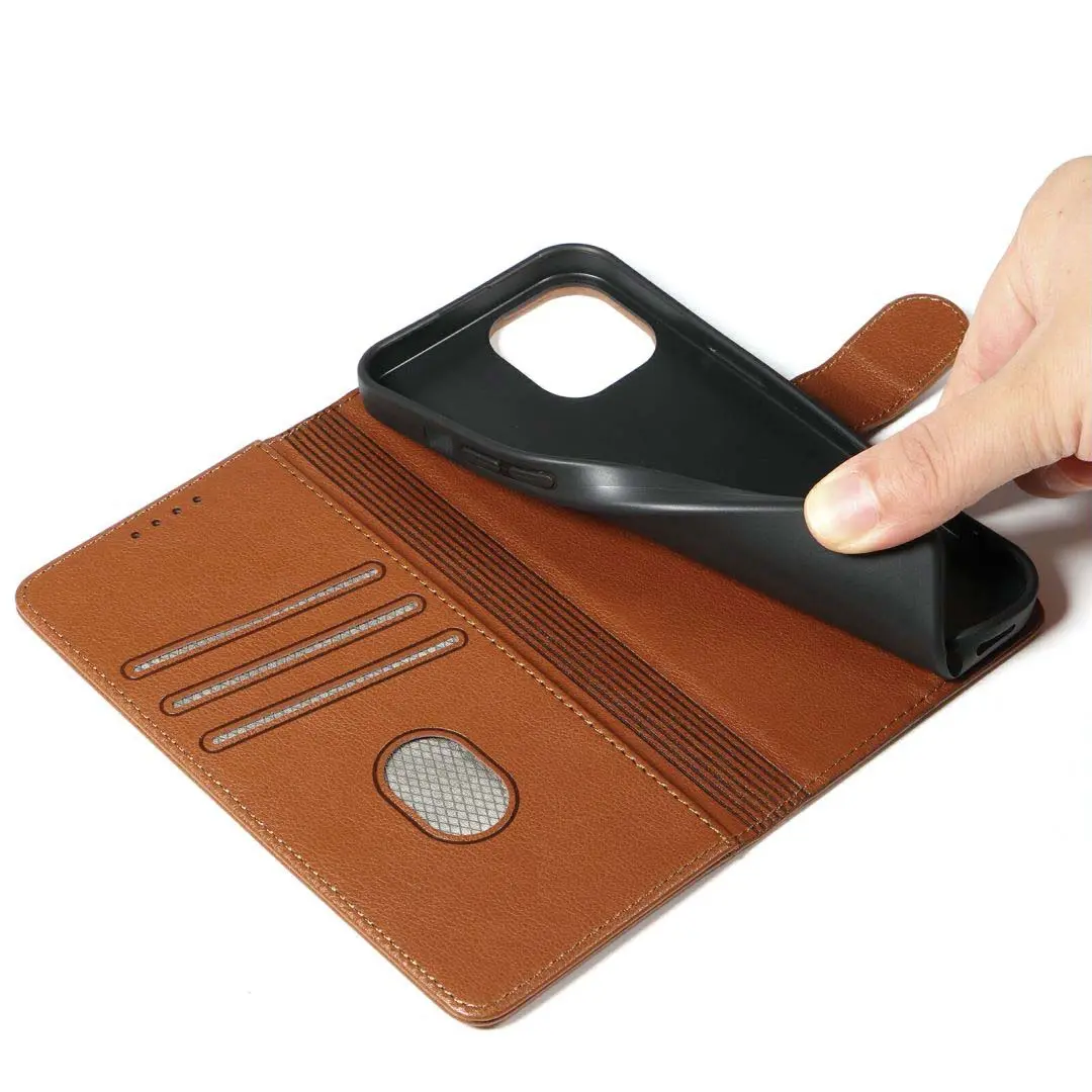 iPhone 16 Pro PU Leather Wallet Case Brown